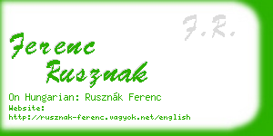 ferenc rusznak business card