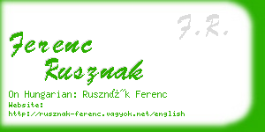 ferenc rusznak business card